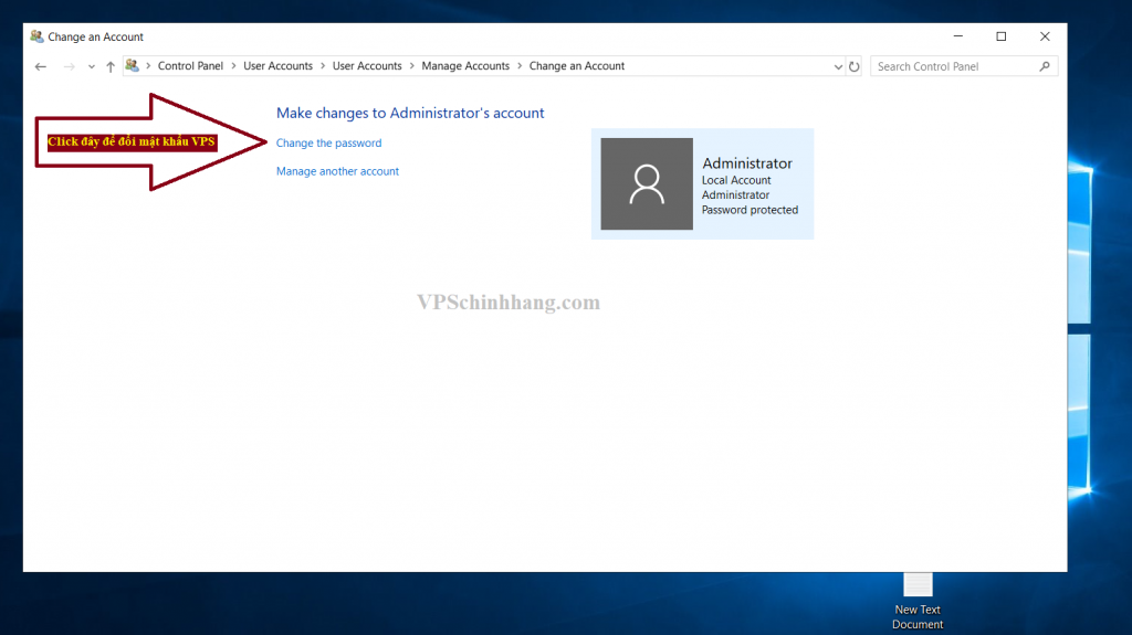 Mua VPS Windows 10 ở đâu, cách vào VPS Windows 10? - VPS Chính hãng 3 Đổi mật khẩu VPS Windows 10
