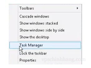 Mở Task Manager trên thanh Taskbar