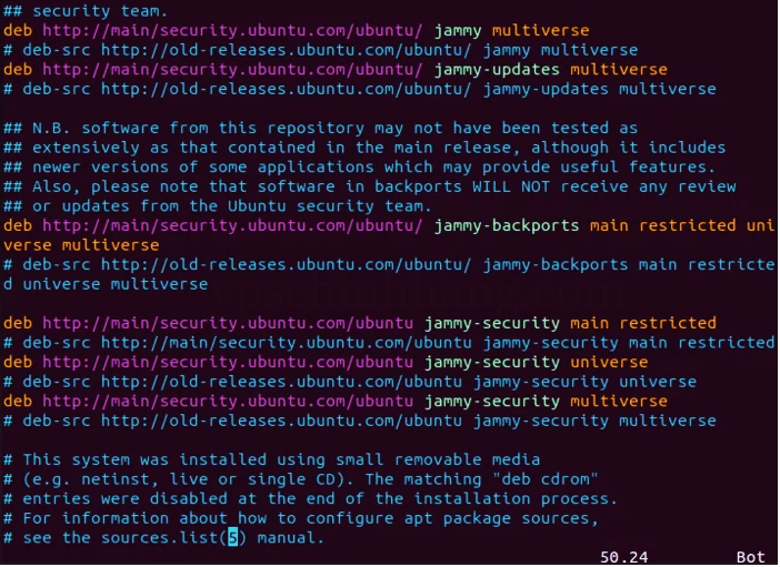 Quy trình thay thế các kho lưu trữ chính của Ubuntu