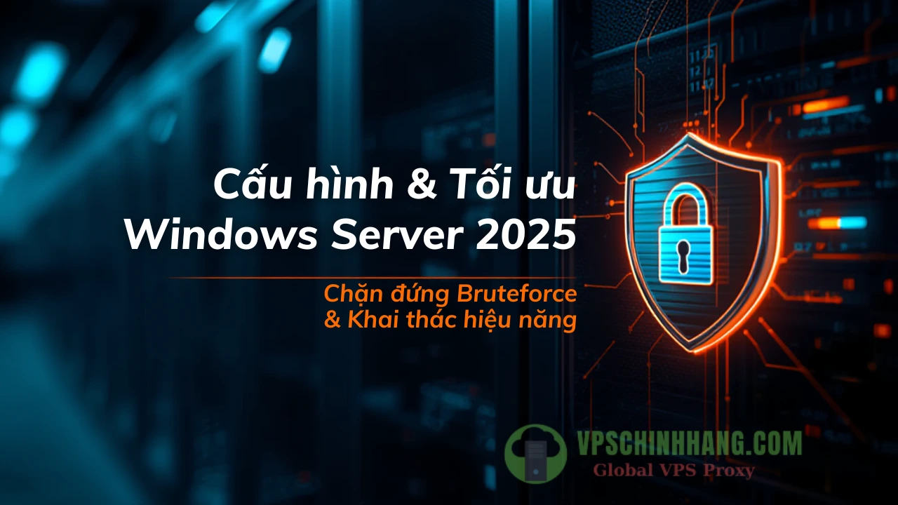 Cấu hình và tối ưu bảo mật VPS Windows Server 2025 Chặn đứng bruteforce & khai thác tối đa hiệu năng