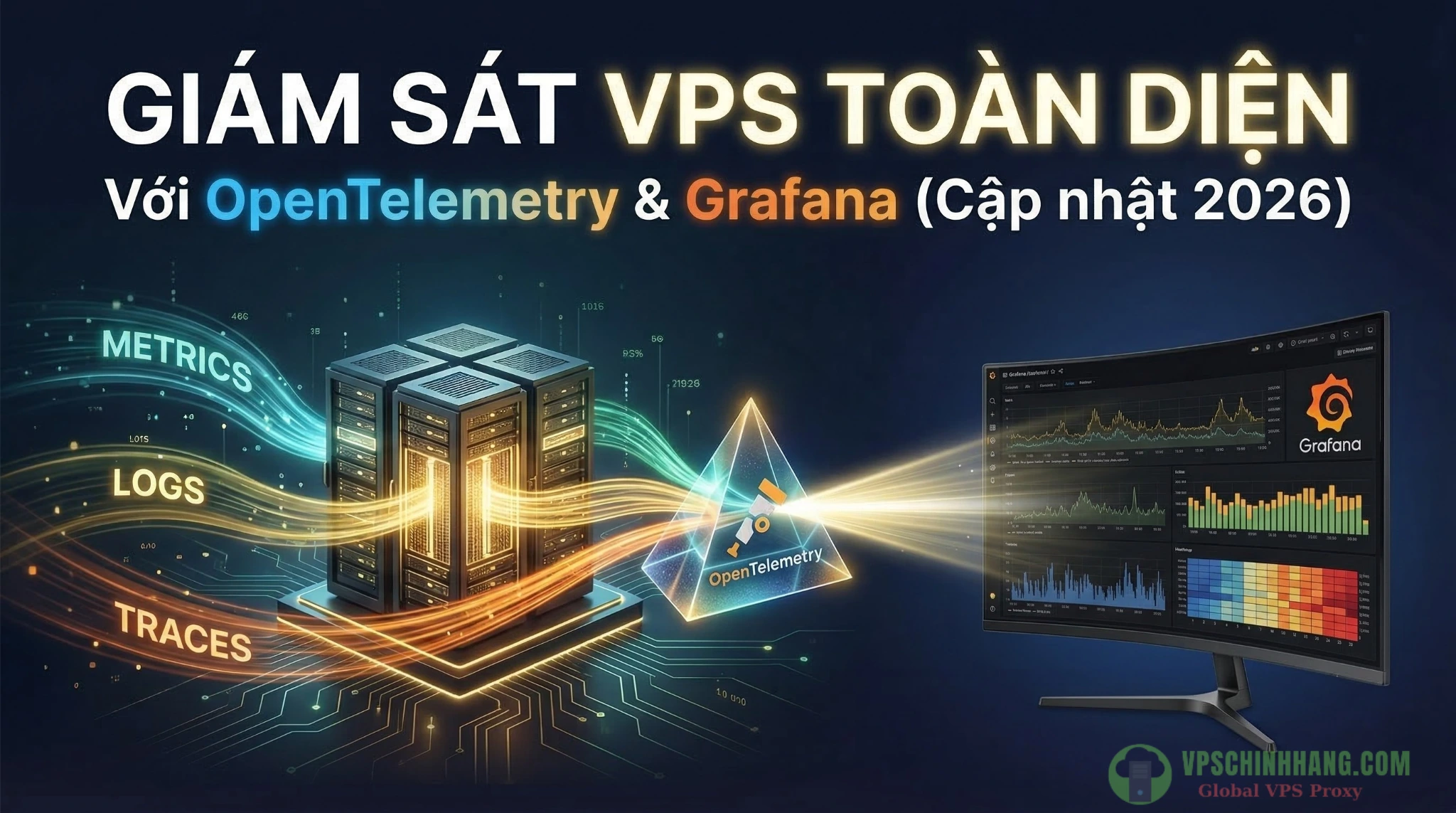 Hướng dẫn thực chiến giám sát VPS với OpenTelemetry và Grafana stack toàn diện năm 2026.