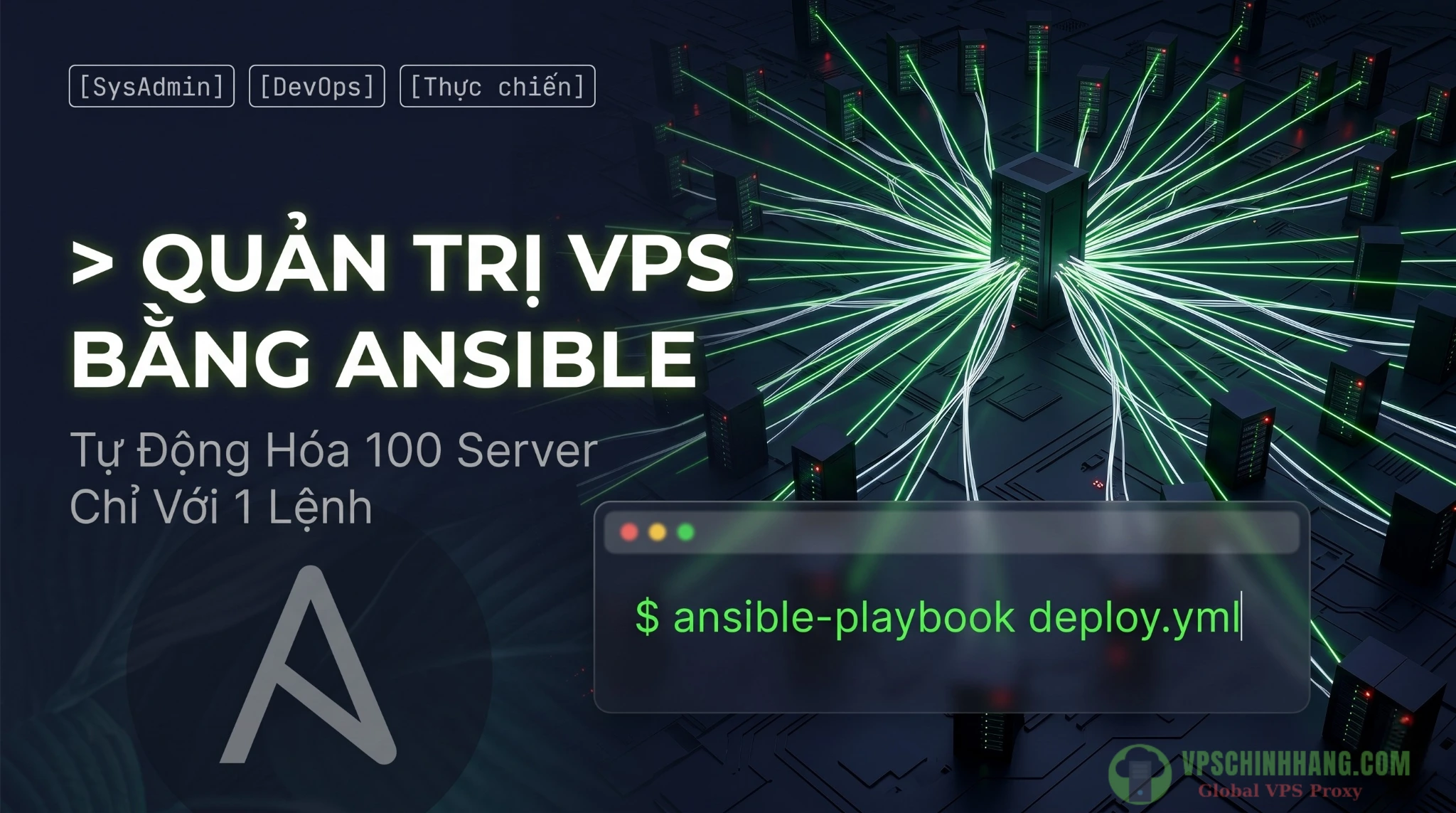 Hướng dẫn quản trị VPS bằng Ansible, tự động hóa cấu hình hàng loạt máy chủ Linux.