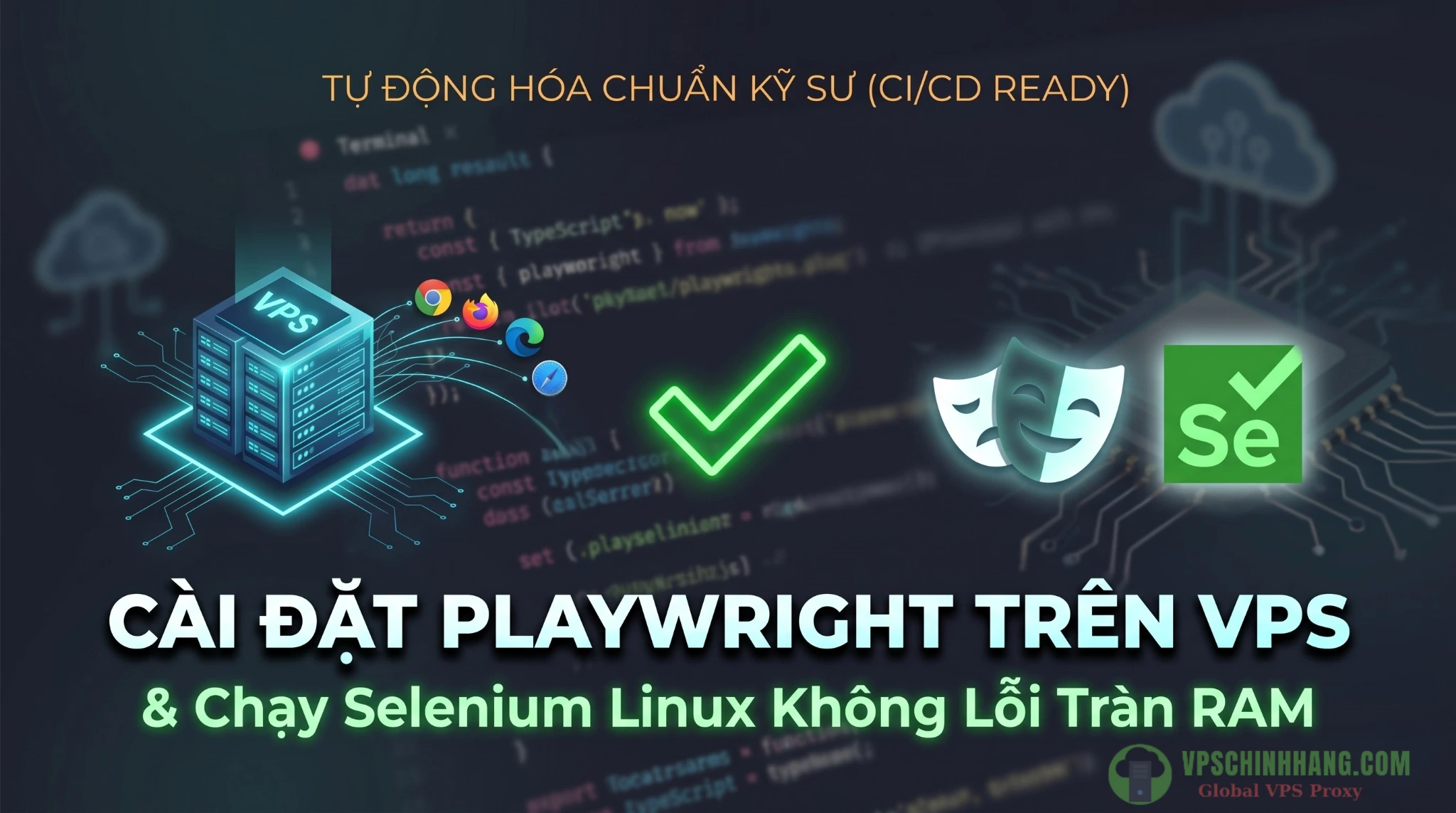 Hướng dẫn thực chiến cài đặt Playwright trên VPS và cấu hình chạy Selenium Headless trên hệ điều hành Linux không bị lỗi tràn RAM.