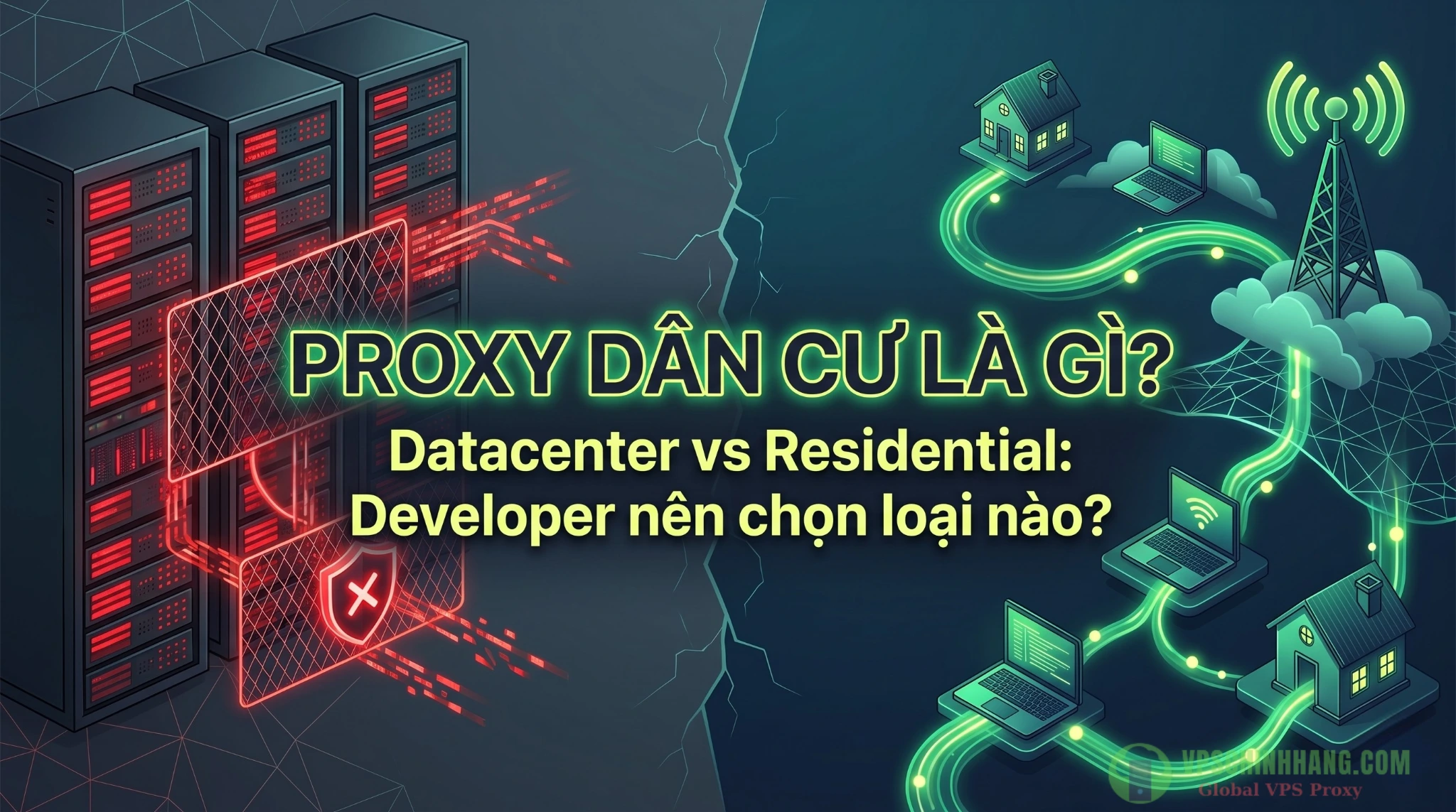 Proxy dân cư là gì và so sánh chi tiết với Datacenter Proxy.