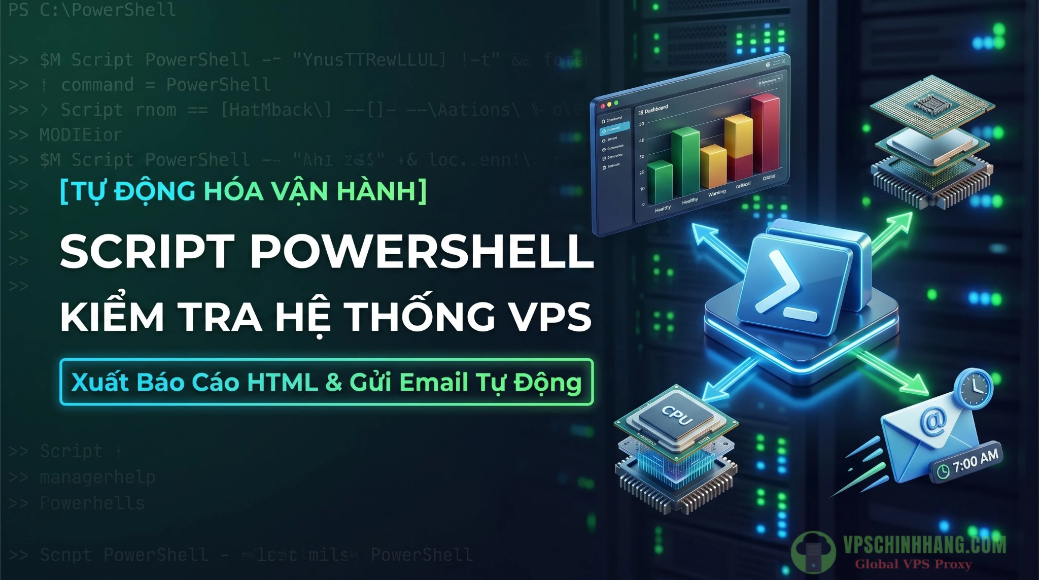Script PowerShell kiểm tra hệ thống VPS tự động xuất báo cáo HTML