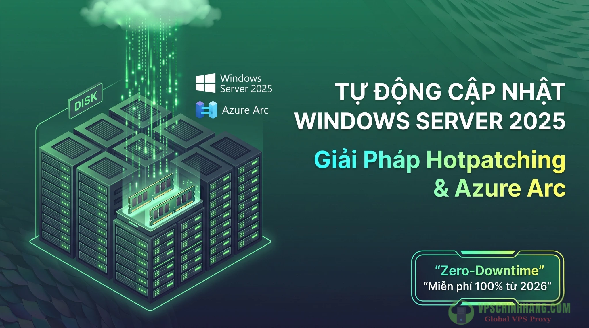 Giải pháp cấu hình Hotpatching qua Azure Arc giúp tự động cập nhật windows server 2025 không gián đoạn